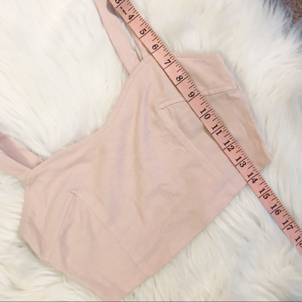 light pink crop top bra top zips in back small - Picture 7 of 7